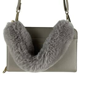 Calpak Taupe Crossbody Bag with Plush Strap